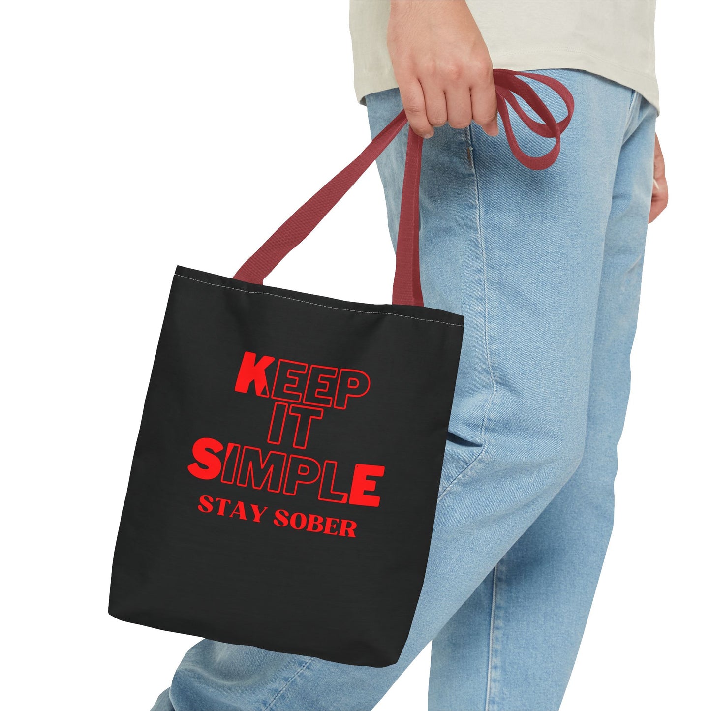 Keep It Simple Stay Sober Tote Bag - Motivational Eco-Friendly Carryall