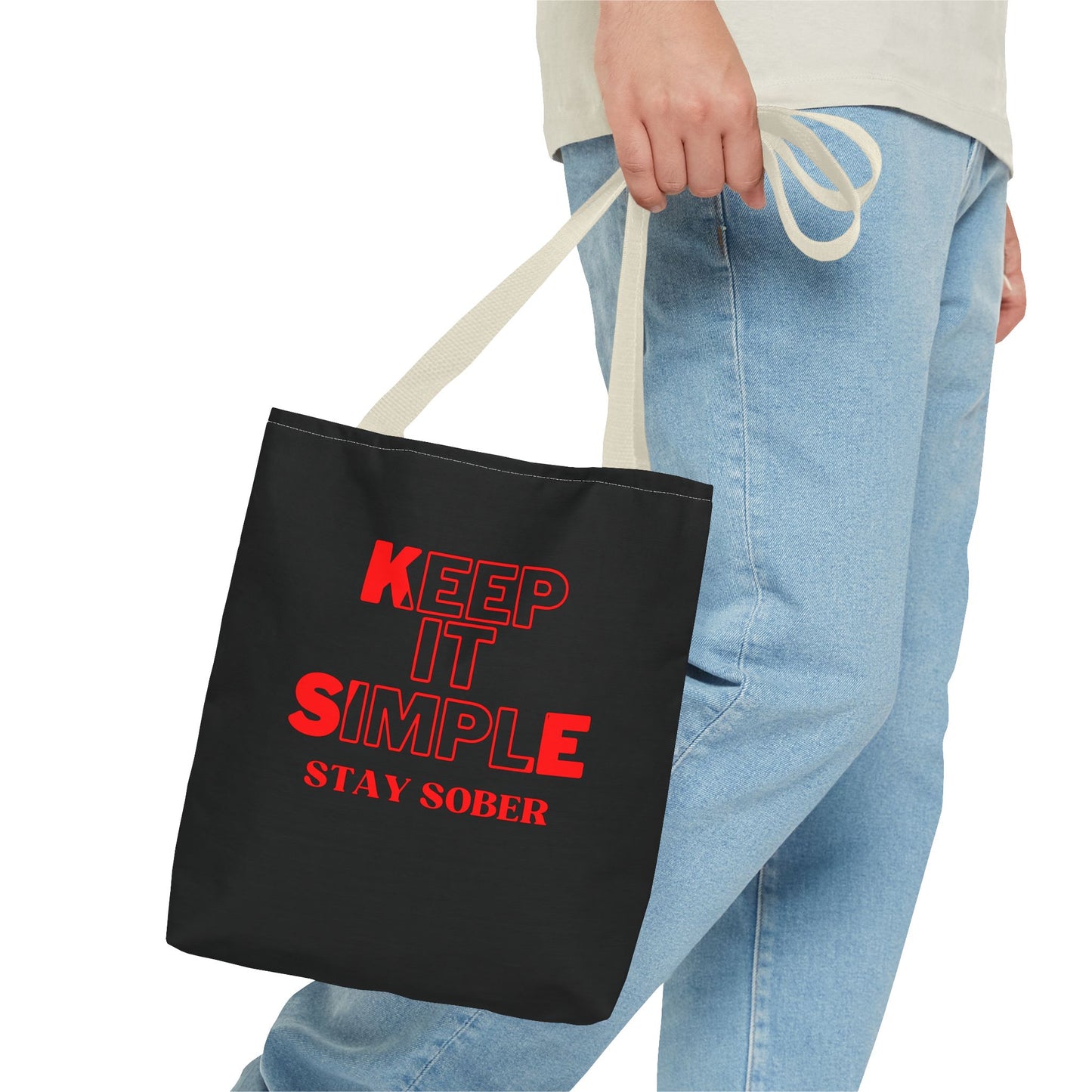 Keep It Simple Stay Sober Tote Bag - Motivational Eco-Friendly Carryall
