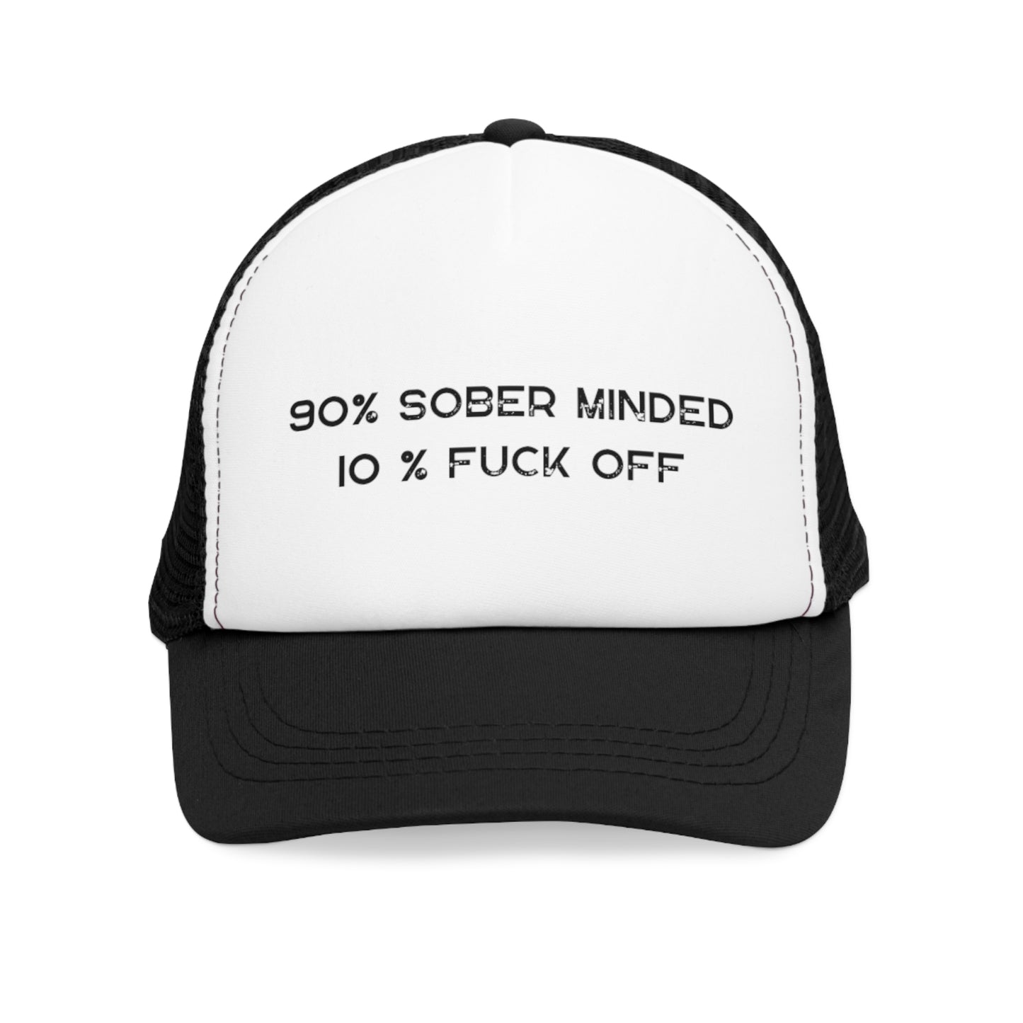 90% Sober Minded Mesh Cap - Funny Trucker Hat for Recovery and Humor