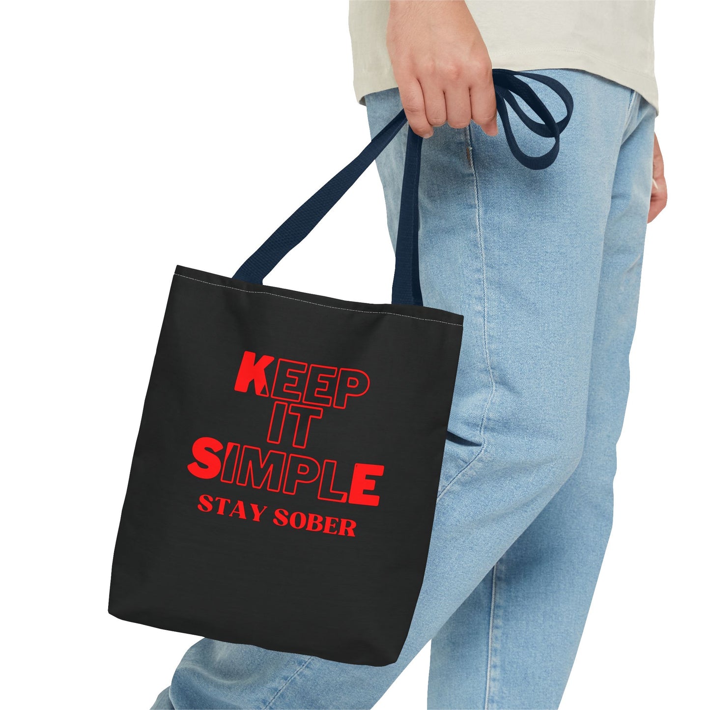 Keep It Simple Stay Sober Tote Bag - Motivational Eco-Friendly Carryall