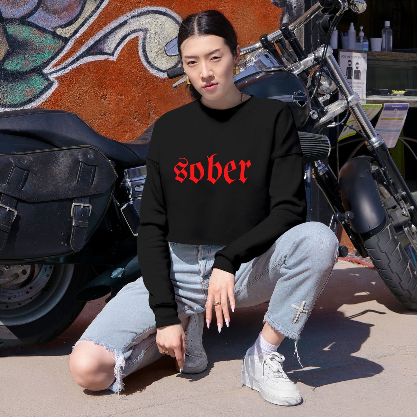 Cropped Sweatshirt - Sober Motivation