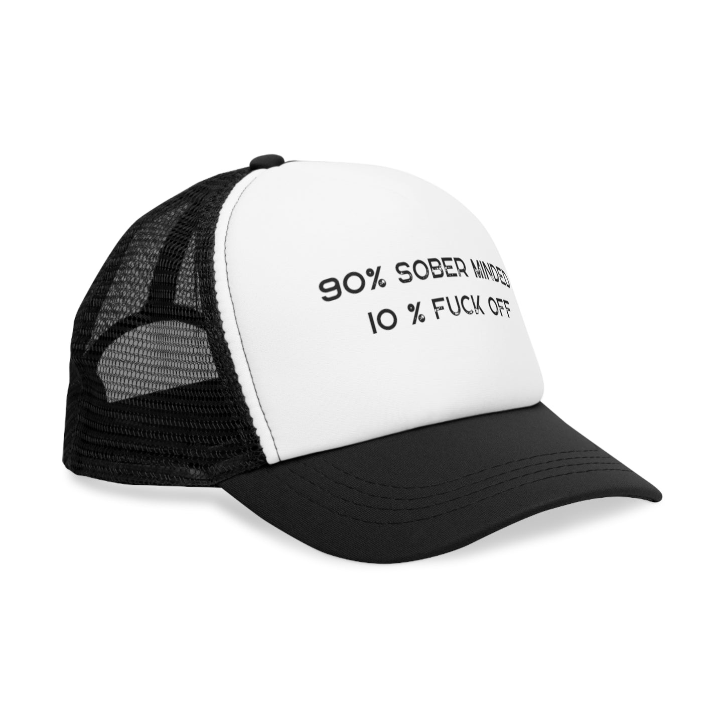 90% Sober Minded Mesh Cap - Funny Trucker Hat for Recovery and Humor
