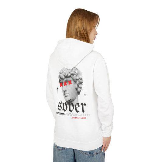 Sober Vibes, Recovery Motivation-  Lightweight Hooded Sweatshirt
