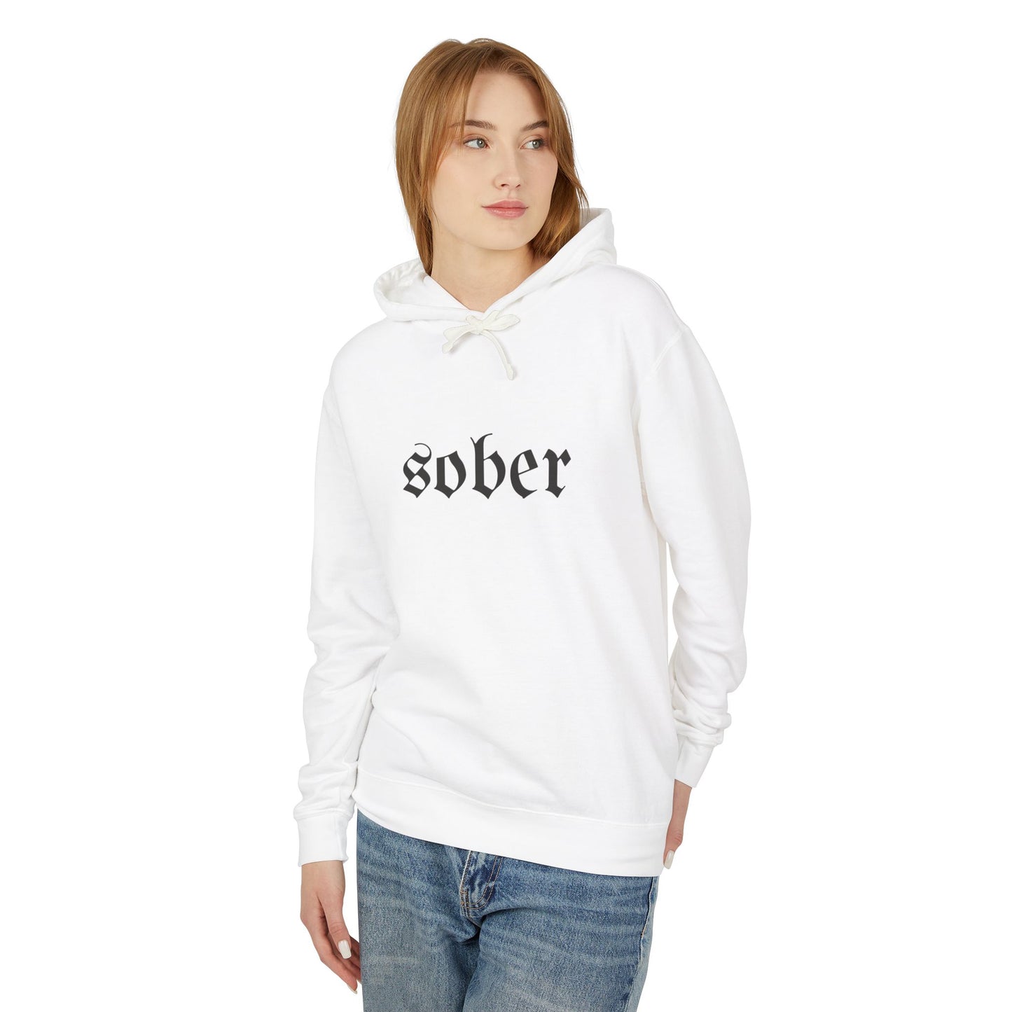 Sober Vibes, Recovery Motivation-  Lightweight Hooded Sweatshirt